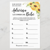 赤ちゃんの離乳食のシャワーのゲームカードを当ててみて チラシ (裏面)