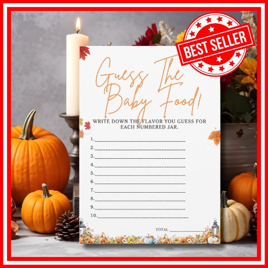 赤ちゃんの離乳食当てゲーム ベビーシャワーゲーム かわいいカボチャ 招待状