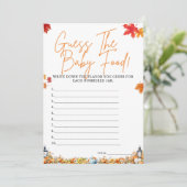 赤ちゃんの離乳食当てゲーム ベビーシャワーゲーム かわいいカボチャ 招待状 (スタンド正面)