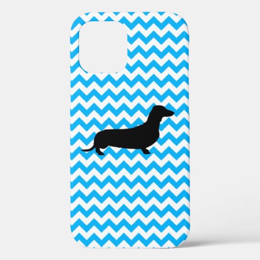 赤ちゃんの青いシェブロン（Dachshund Case-Mate iPhone付き）  Case-Mate iPhoneケース (裏面)