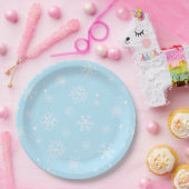 赤ちゃんの青と白の雪片 ペーパープレート (パーティー)
