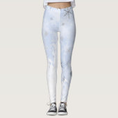 赤ちゃんの青にメタルエフェクトの雪片 レギンス (正面)
