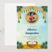 赤ちゃんの食事の初めの儀式の案内　アンナプラシャン　の案内 招待状 (正面/裏面)