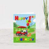 赤ちゃんの1歳の誕生日おめでとう ゴルフ カード (正面)