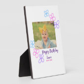 赤ちゃんの1歳の誕生日にお名前と日付を追加 + 写真を追加 フォトプラーク (側面)