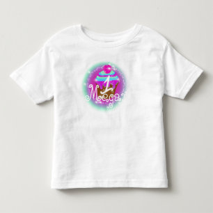 赤ちゃんの1歳の誕生日エアブラシカップケーキ トドラーTシャツ