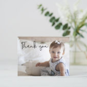 赤ちゃんの1歳の誕生日感謝フォト ポストカード (スタンド正面)