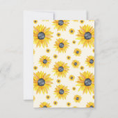 赤ちゃんの1歳の誕生日 "私たちの小さな太陽の花" サンキューカード (裏面)