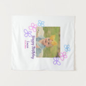 赤ちゃんの1歳誕生日にお名前と日付を追加 + 写真を追加 タペストリー (正面(横))