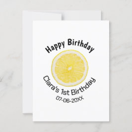 赤ちゃんの1歳誕生日　レモンスライス　名前と日付を追加 ポストカード