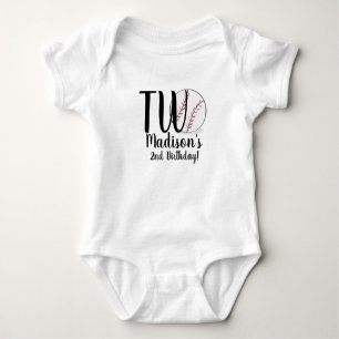 赤ちゃんの2歳の誕生日に野球Tシャツ ベビーボディスーツ