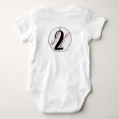 赤ちゃんの2歳の誕生日に野球Tシャツ ベビーボディスーツ (裏面)