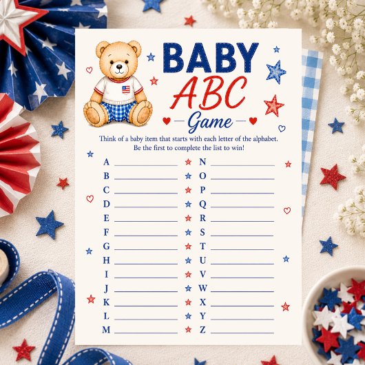 赤ちゃんのABCゲーム 赤 白 & 出産予定日 招待状