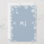 赤ちゃんは寒い外へ 男の子 冬のベイビーシャワー 招待状 (裏面)