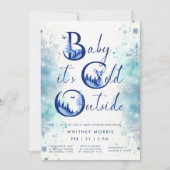 赤ちゃんは寒い外側の冬の赤ちゃんシャワー 招待状 (正面)