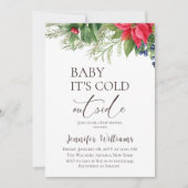 赤ちゃんは寒い外側の常緑樹の冬の赤ちゃんのシャワー 招待状 (正面)