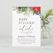 赤ちゃんは寒い外側の常緑樹の冬の赤ちゃんのシャワー 招待状 (スタンド正面)