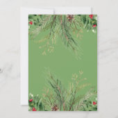 赤ちゃんは寒い外側の常緑樹の冬の赤ちゃんのシャワー 招待状 (裏面)