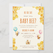 赤ちゃんは男の子？女の子？ベビービーの性別発表パーティー 招待状 (正面)