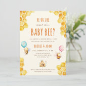 赤ちゃんは男の子？女の子？ベビービーの性別発表パーティー 招待状 (スタンド正面)