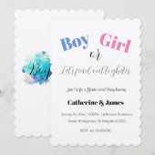 赤ちゃんは男の子？女の子？性別発表 招待状 (正面/裏面)