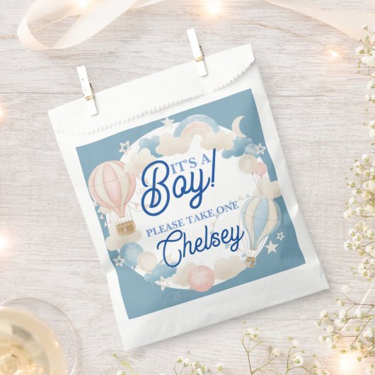 赤ちゃんは男の子 Baby Shower フェイバーバッグ (クリップ留めされた状態)