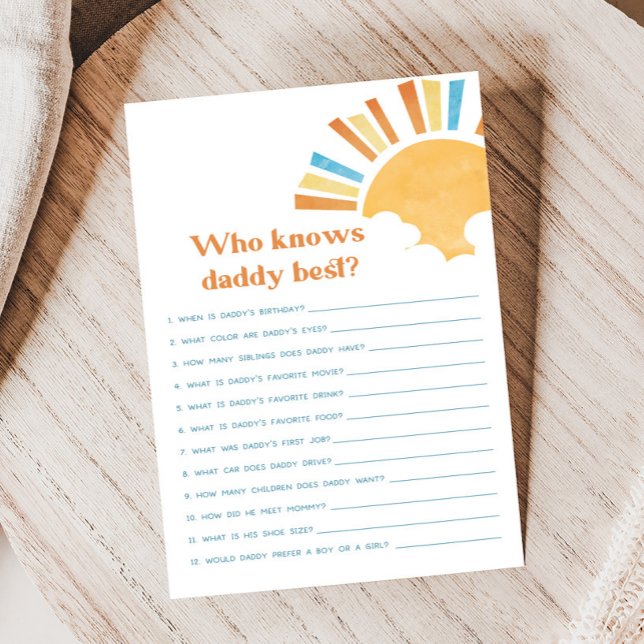 赤ちゃんは誰に似てる？パパを知ろうゲーム (Here Comes the Sun Baby Shower Game)