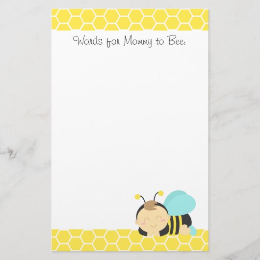 赤ちゃんはBee、ママはBumble Bee 便箋 (正面)