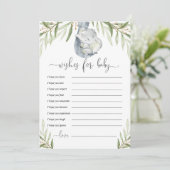 赤ちゃんへの祝福　ジェンダー ニュートラルなゾウのカード 招待状 (スタンド正面)