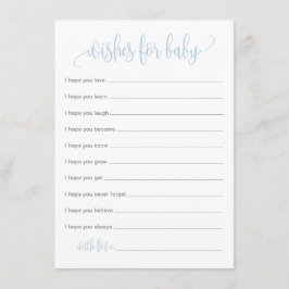 赤ちゃんへの願いカード。青いベイビーバッシュカード エンクロージャーカード