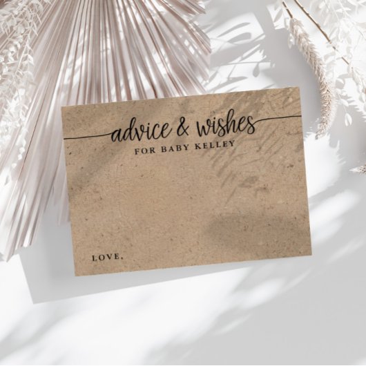 赤ちゃんへの願い オーダーメイドのクラフトアドバイスカード エンクロージャーカード