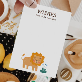 赤ちゃんへの願い | サファリ ライオン ベビーシャワーアクティビティ エンクロージャーカード