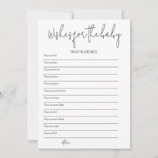 赤ちゃんへの願い - ベビーシャワーゲーム 招待状