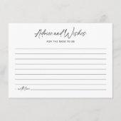 赤ちゃんへの願い ミニマルなベビーシャワーアドバイスカード エンクロージャーカード (正面)