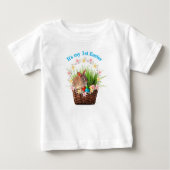赤ちゃんまたは幼児の最初のイースターTシャツ ベビーTシャツ (正面)