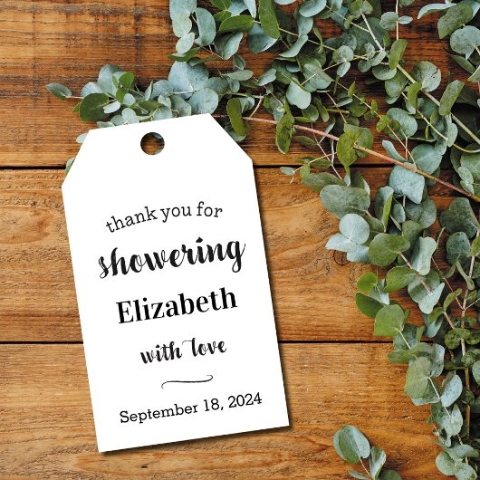 赤ちゃんまたは結婚前のお祝いのためのクラフト感謝タグ ギフトタグ