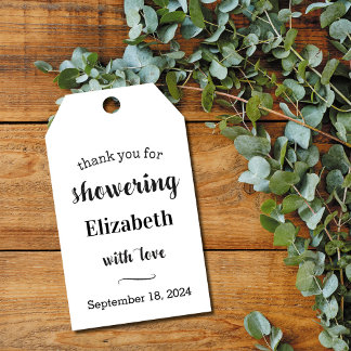 赤ちゃんまたは結婚前祝いのためのクラフト感謝タグ ギフトタグ