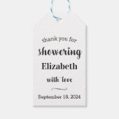 赤ちゃんまたは結婚前祝いのためのクラフト感謝タグ ギフトタグ (正面)