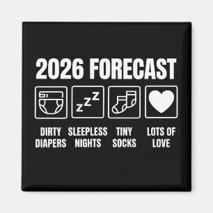 赤ちゃんもうすぐ!2026年予測 赤ちゃんの命名パーティー ユーモア マグネット