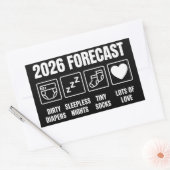 赤ちゃんもうすぐ！2026年予測 赤ちゃんの命名パーティー ユーモア 長方形シール (封筒)