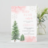 赤ちゃんよ 外は寒いよ 冬のベイビーシャワー 招待状 (スタンド正面)