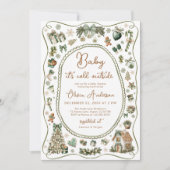 赤ちゃんよ 外は寒いよ 冬のベイビーシャワー 招待状 (正面)