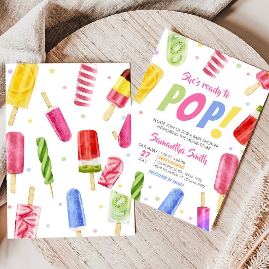 赤ちゃんをシャワーポップ・アートの浴びる 招待状