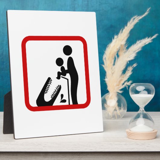 赤ちゃんをワニに与えないで ズー・サイン フォトプラーク (側面)