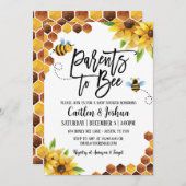 赤ちゃんを愛する両親シャワー蜂蜜ビー 招待状 (正面/裏面)