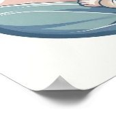 赤ちゃんを抱く母のミニマルパステルアート ポスター (角)