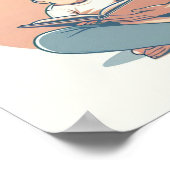 赤ちゃんを抱く母のミニマルパステルアート ポスター (角)