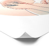 赤ちゃんを抱く母のミニマルパステルアート ポスター (角)