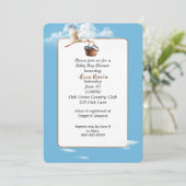 赤ちゃんを籠に入れたコウテイペンギン 招待状 (スタンド正面)