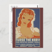 赤ちゃんを育てる WPA ポスター ポストカード (正面/裏面)